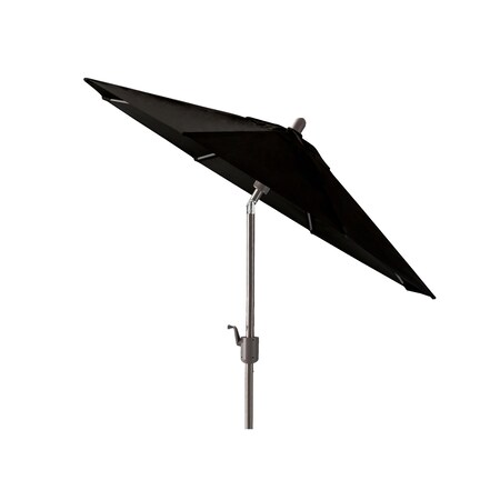 9ft Round Push TILT Market Umbrella With Antique Bronze Frame (Fabric: Sunbrella Black)